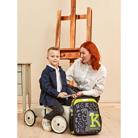 Ранец Комус Класс Stright Casual Погнали анатомический серый с двумя отделениями