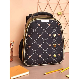 Ранец Комус Класс Basic Золотая клетка , 2 отд, эргоном спинка