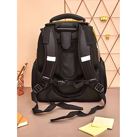 Ранец Комус Класс Basic Золотая клетка , 2 отд, эргоном спинка