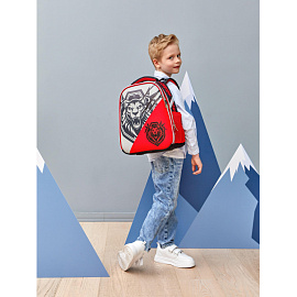 Ранец Комус Класс Basic Храбрый анатомический красный с двумя отделениями