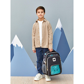 Ранец Комус Класс Stright Игра анатомический черный с двумя отделениями