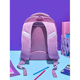 Ранец Комус Класс Light1 Девочка кошка анатомический фиолетовый с одним отделением