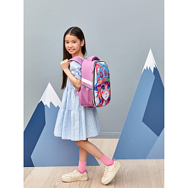 Ранец Комус Класс Light1 Девочка кошка анатомический фиолетовый с одним отделением