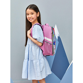 Ранец Комус Класс Light1 Девочка кошка анатомический фиолетовый с одним отделением