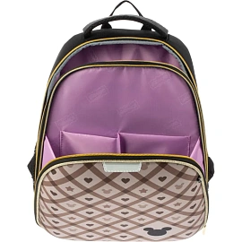 Ранец Комус Класс Light2 Ромбик анатомический бежевый с двумя отделениями