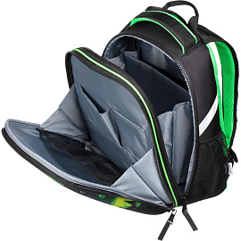 Ранец Комус Класс Light2 Скейтборд анатомический черный с двумя отделениями