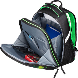 Ранец Комус Класс Light2 Скейтборд анатомический черный с двумя отделениями