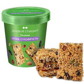 Печенье злаковое Деловой Стандарт Фитнес из орехов и сухофруктов 120 г
