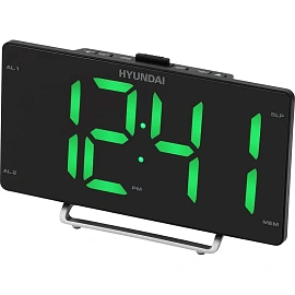 Радиобудильник Hyundai H-RCL246 черный/зеленая подсветка