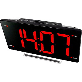 Радиобудильник Hyundai H-RCL246 черный/красная подсветка