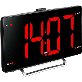 Радиобудильник Hyundai H-RCL246 черный/красная подсветка