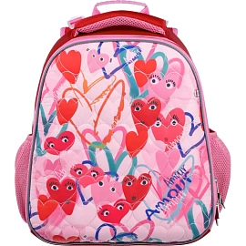 Ранец Комус Класс Basic Amour, розовый, 2 отд, эргоном спинка