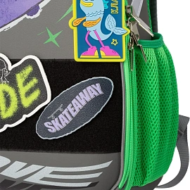 Ранец Комус Класс Basic Скейт анатомический серый с двумя отделениями