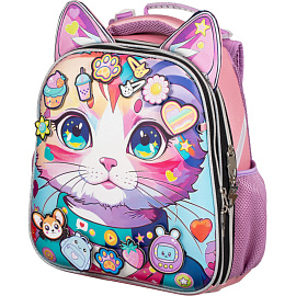 Ранец Комус Класс Basic Kitty Stikers анатомический розовый с двумя отделениями