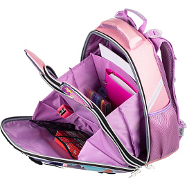 Ранец Комус Класс Basic Kitty Stikers анатомический розовый с двумя отделениями