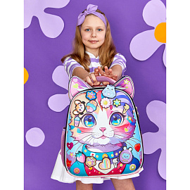 Ранец Комус Класс Basic Kitty Stikers анатомический розовый с двумя отделениями
