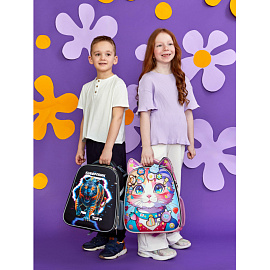 Ранец Комус Класс Basic Kitty Stikers анатомический розовый с двумя отделениями