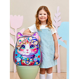 Ранец Комус Класс Basic Kitty Stikers анатомический розовый с двумя отделениями
