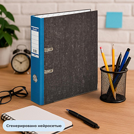 Папка-регистратор Bantex (Attache Selection) 70 мм чёрная/синяя бумага с защитным уголком