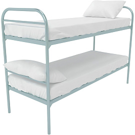 Кровать двухъярусная Бюджет + 2 металлическая (серый, 809х1350х1966 мм) фото Кровать двухъярусная Бюджет + 2 металлическая (серый, 809х1350х1966 мм)