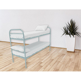 Кровать двухъярусная Бюджет + 2 металлическая (серый, 809х1350х1966 мм) фото Кровать двухъярусная Бюджет + 2 металлическая (серый, 809х1350х1966 мм)