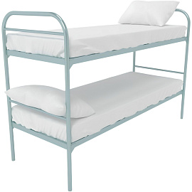 Кровать двухъярусная Эконом металлическая (серый, 709х1350х1966 мм)