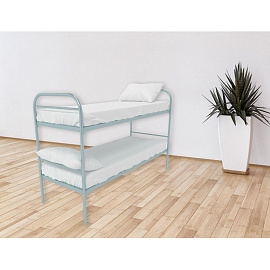 Кровать двухъярусная Эконом металлическая (серый, 709х1350х1966 мм)