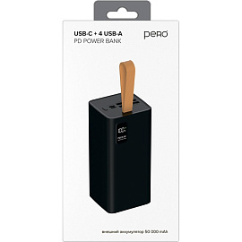 Внешний аккумулятор (power bank) Pero PB09 50000 мАч 22.5W чёрный (4673759570160)