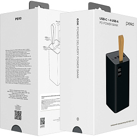 Внешний аккумулятор (power bank) Pero PB10 60000 мАч черный (4673759570184)