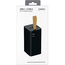 Внешний аккумулятор (power bank) Pero PB10 60000 мАч черный (4673759570184)
