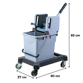 Набор для уборки Vileda Professional №1 Все включено с УльтраСпид Про (тележка уборочная трехведерная с отжимом, швабра, щётка, 3 сменные насадки, 3 с