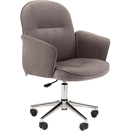 Кресло для руководителя Chairman Home 130 серое (ткань, металл)