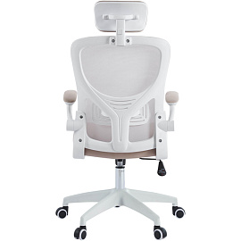 Кресло для руководителя Chairman CH633 белое/бежевое (сетка/ткань, пластик)