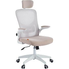 Кресло для руководителя Chairman CH633 белое/бежевое (сетка/ткань, пластик)
