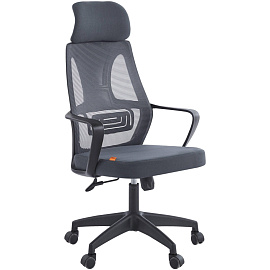 Кресло для руководителя Chairman CH636 тёмно-серое (сетка/ткань, пластик)
