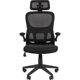 Кресло для руководителя Chairman CH630 чёрное (сетка/ткань, пластик)