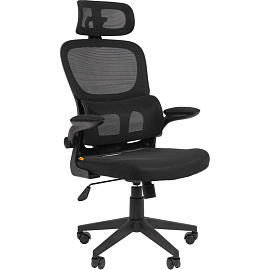 Кресло для руководителя Chairman CH630 чёрное (сетка/ткань, пластик)