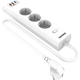 Сетевой фильтр Philips CHP8236WB/51 3р/3м с USB, 10А, белый