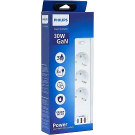 Сетевой фильтр Philips CHP8236WB/51 на 3 розетки 3 метра + 2 USB