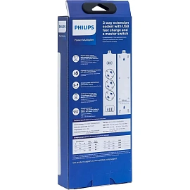 Сетевой фильтр Philips CHP8236WB/51 на 3 розетки 3 метра + 2 USB