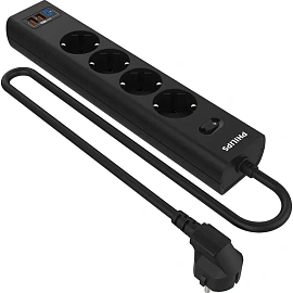 Сетевой фильтр Philips CHP8246BA/51 на 4 розетки 2 метра + 2 USB