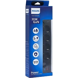 Сетевой фильтр Philips CHP8246BB/51 на 4 розетки 3 метра + 2 USB