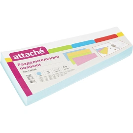 Разделитель листов картонный Attache 100 листов по цветам голубой (230x120 мм)