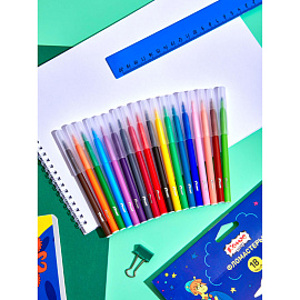 Фломастеры Комус Класс Максики 18 цветов с вентилируемыми колпачками смываемые