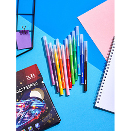 Фломастеры Комус Класс Star way 12 цветов с вентилируемыми колпачками смываемые