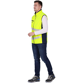 Жилет сигнальный утеплённый Active жёлтый/синий с СОП размер 48-50 (182-188)