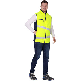 Жилет сигнальный утеплённый Active жёлтый/синий с СОП размер 56-58 (170-176)