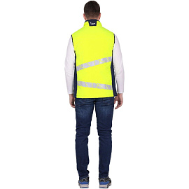 Жилет сигнальный утеплённый Active жёлтый/синий с СОП размер 56-58 (170-176)