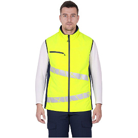 Жилет сигнальный утеплённый Active жёлтый/синий с СОП размер 60-62 (170-176)