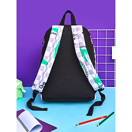 Рюкзак школьный Комус Класс Shape граффити серый